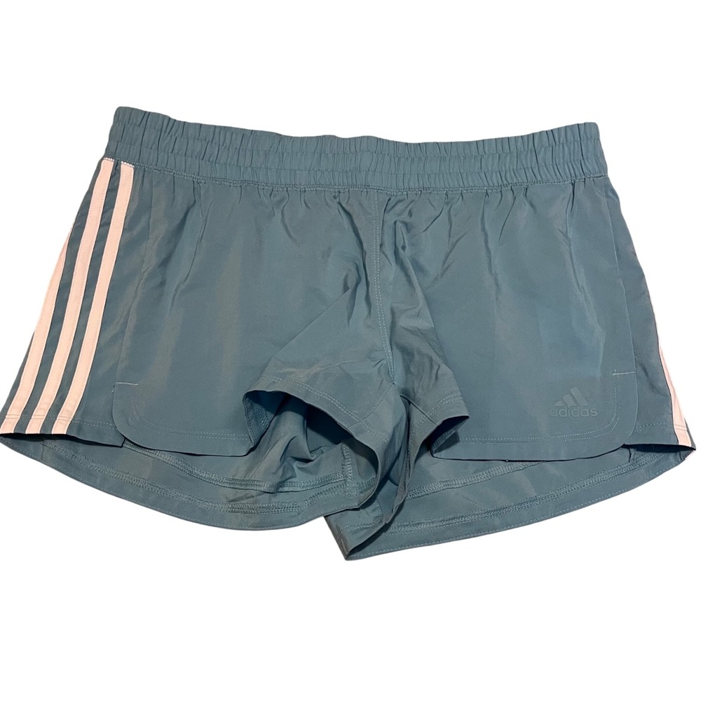 Adidas Pacer 3S Woven Training Shorts Womens Medium Mint Ton Blue GR8133 NEW